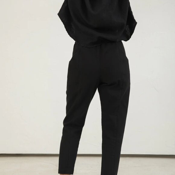 ELIZABETH SUZANN Clyde Work Pant Black Cotton Canvas - 4T - Picture 3 of 13